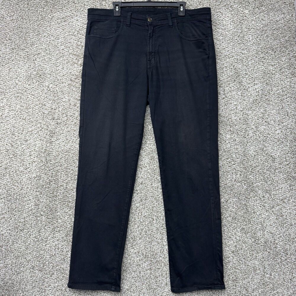 Straight Down Chino Pants Mens Size 38x32 Black 5 Pocket Stretch Made In The USA